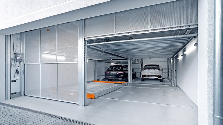 Kompaktes Parksystem mit Doppelparkern innen